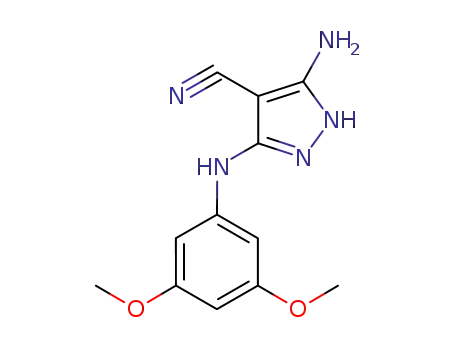 5-amino-3-(3,5-dimethoxyphenylamino)pyrazole-1H-4-carbonitrile