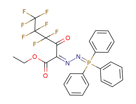 Molecular Structure of 1020414-03-2 (ethyl 4,4,5,5,6,6,6-heptafluoro-3-oxo-2-(triphenyl-λ<sup>5</sup>-phosphanylidenehydrazono)hexanoate)