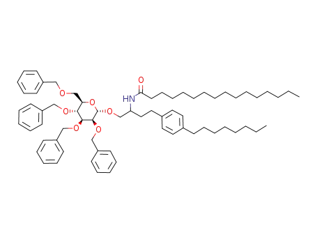 Hexadecanoic acid [3-(4-octyl-phenyl)-1-((2S,3S,4S,5R,6R)-3,4,5-tris-benzyloxy-6-benzyloxymethyl-tetrahydro-pyran-2-yloxymethyl)-propyl]-amide