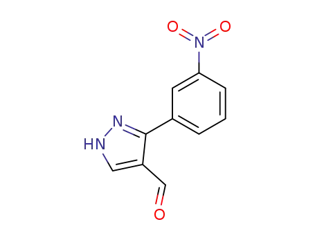 Molecular Structure of 26033-25-0 (3-(3-NITROPHENYL)-1H-PYRAZOLE-4-CARBALDEHYDE)