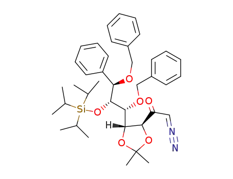 1-[5-(1,3-bis(benzyloxy)-3-phenyl-2-(triisopropylsilanyloxy)propyl)-2,2-dimethyl-[1,3]dioxolan-4-yl]-2-diazo-ethanone