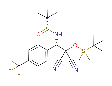 (R<sub>S</sub>,2S)-N-[2-(tert-butyldimethylsilyloxy)-2,2-dicyano-1-(4-trifluoromethylphenyl)ethyl]-2-methylpropane-2-sulfinamide