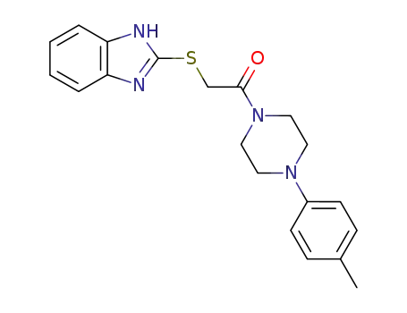 Molecular Structure of 872166-59-1 (1H-benzimidazol-2-yl 2-[4-(4-methylphenyl)-1-piperazinyl]-2-oxoethyl sulfide)