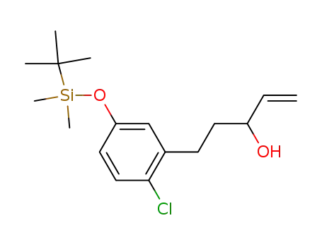 Molecular Structure of 181648-46-4 (5-[5-(tert-Butyl-dimethyl-silanyloxy)-2-chloro-phenyl]-pent-1-en-3-ol)