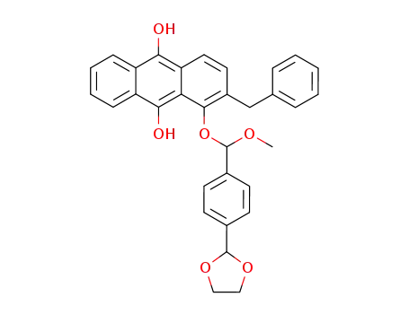 2-Benzyl-1-[(4-[1,3]dioxolan-2-yl-phenyl)-methoxy-methoxy]-anthracene-9,10-diol