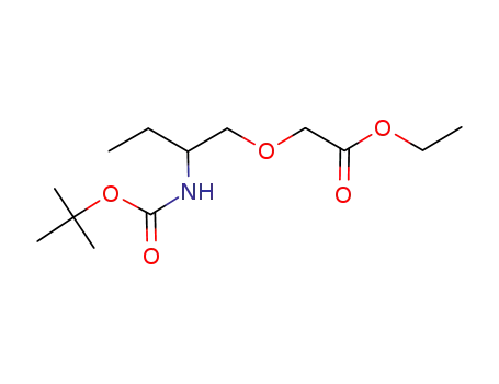 Molecular Structure of 193086-16-7 (Acetic acid, [2-[[(1,1-dimethylethoxy)carbonyl]amino]butoxy]-, ethyl ester)