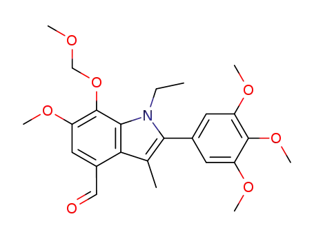 1-ethyl-6-methoxy-7-(methoxymethoxy)-3-methyl-2-(3,4,5-trimethoxyphenyl)indole-4-carbaldehyde
