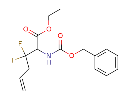 Molecular Structure of 168102-00-9 (ethyl 2-<N-(benzyloxycarbonyl)amino>-3,3-difluoro-5-hexenoate)