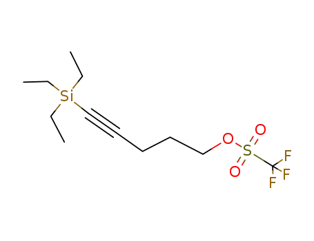 Molecular Structure of 929619-22-7 (5-(triethylsilyl)pent-4-ynyl trifluoromethanesulfonate)