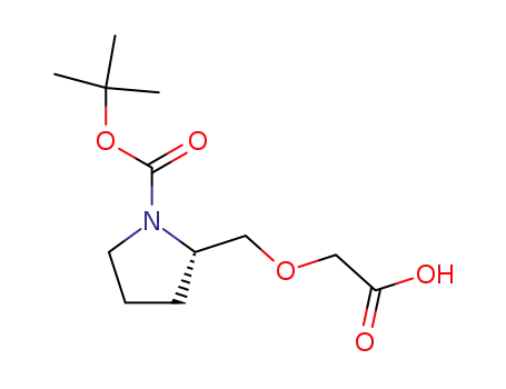 Molecular Structure of 231622-04-1 (2-CarboxyMethoxyMethyl-pyrrolidine-1-carboxylic acid tert-butyl ester)