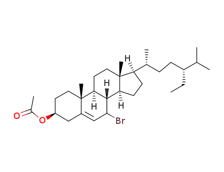 Molecular Structure of 54200-16-7 (Acetic acid (3S,8S,9S,10R,13R,14S,17R)-7-bromo-17-((1R,4R)-4-ethyl-1,5-dimethyl-hexyl)-10,13-dimethyl-2,3,4,7,8,9,10,11,12,13,14,15,16,17-tetradecahydro-1H-cyclopenta[a]phenanthren-3-yl ester)