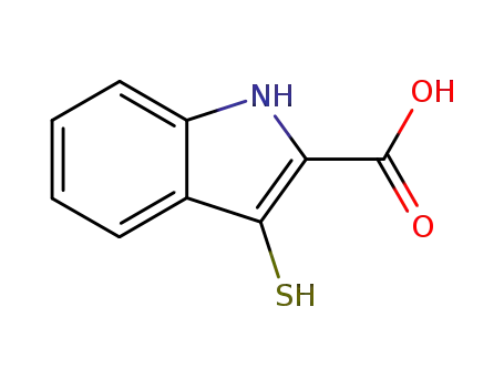 Molecular Structure of 61830-04-4 (1H-Indole-2-carboxylic acid, 3-mercapto-)