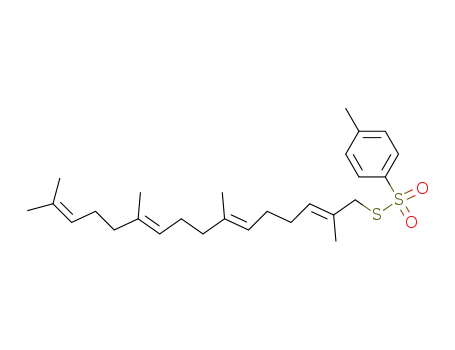 Molecular Structure of 158897-34-8 (2,7,11,15-Tetramethyl-2(E),6(E),10(E),14-hexadecatetraenyl 4-methylbenzenethiosulfonate)