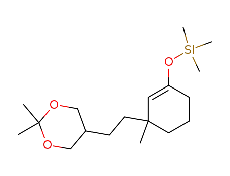 Molecular Structure of 113999-08-9 (3-<2-(2,2-dimethyl-1,3-dioxan-5-yl)ethyl>-3-methyl-1-(trimethylsiloxy)-1-cyclohexene)