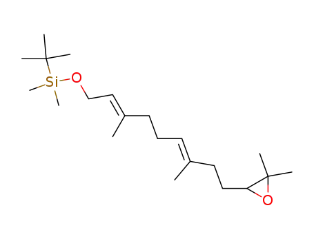 Molecular Structure of 158897-41-7 (10,11-Epoxy-3,7,11-trimethyl-2(E),6(E)-dodecadienyl tert-butyldimethylsilyl ether)