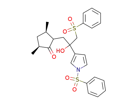 (3R,5S)-2-[3-Benzenesulfonyl-2-(1-benzenesulfonyl-1H-pyrrol-3-yl)-2-hydroxy-propyl]-3,5-dimethyl-cyclopentanone