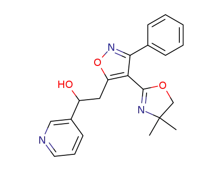 2-[4-(4,4-Dimethyl-4,5-dihydro-oxazol-2-yl)-3-phenyl-isoxazol-5-yl]-1-pyridin-3-yl-ethanol