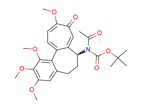 Molecular Structure of 186374-94-7 ((S)-tert-butyl-N-acetyl(1,2,3,10-tetramethoxy-9-oxo-5,6,7,9-tetrahydrobenzo[a]heptalene-7-yl)carbamate)