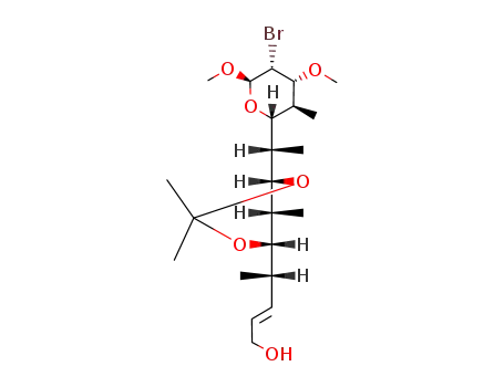 (E)-(S)-4-{(4S,5R,6S)-6-[(S)-1-((2S,3S,4R,5R,6R)-5-Bromo-4,6-dimethoxy-3-methyl-tetrahydro-pyran-2-yl)-ethyl]-2,2,5-trimethyl-[1,3]dioxan-4-yl}-pent-2-en-1-ol