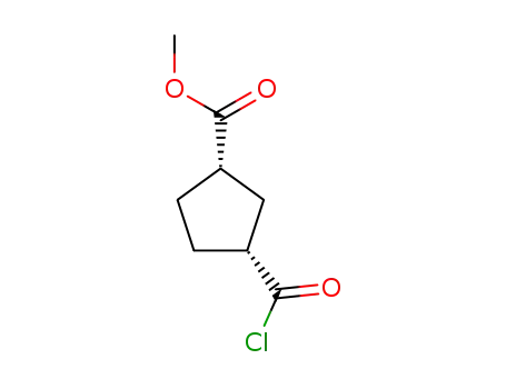 Molecular Structure of 116940-83-1 (Cyclopentanecarboxylic acid, 3-(chlorocarbonyl)-, methyl ester, cis- (9CI))