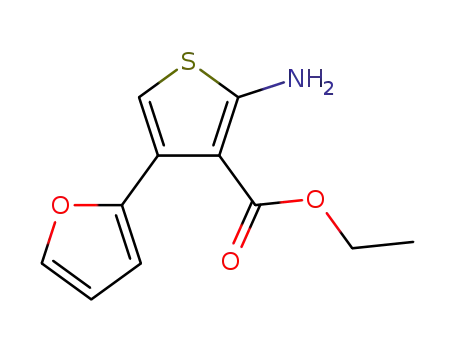 Molecular Structure of 256506-99-7 (ETHYL 2-AMINO-4-(2-FURYL)THIOPHENE-3-CARBOXYLATE)