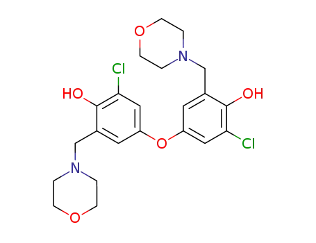 Molecular Structure of 7250-37-5 (2-chloro-4-[3-chloro-4-hydroxy-5-(morpholin-4-ylmethyl)phenoxy]-6-(morpholin-4-ylmethyl)phenol)