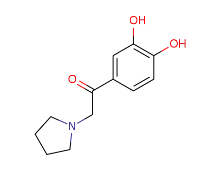Molecular Structure of 16899-82-4 (1-(3,4-dihydroxyphenyl)-2-(pyrrolidin-1-yl)ethanone)