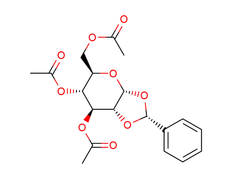 Molecular Structure of 38081-39-9 (1-O,2-O-[(R)-Benzylidene]-α-D-glucopyranose triacetate)