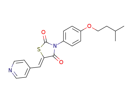 Molecular Structure of 112247-96-8 (3-(4-isopentyloxy-phenyl)-5-[4]pyridylmethylene-thiazolidine-2,4-dione)