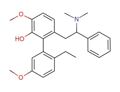 Molecular Structure of 103042-59-7 ((-)(<i>R</i><sub>a</sub>)-2'-ethyl-6-((Ξ)-β-dimethylamino-phenethyl)-3,5'-dimethoxy-biphenyl-2-ol)