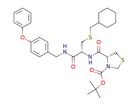 3-Thiazolidinecarboxylic acid,
4-[[[(1R)-1-[[(cyclohexylmethyl)thio]methyl]-2-oxo-2-[[(4-phenoxyphenyl)
methyl]amino]ethyl]amino]carbonyl]-, 1,1-dimethylethyl ester, (4R)-