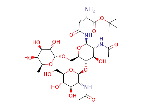 N<sup>γ</sup>-[O-(2-deoxy-2-acetamido-β-D-glucopyranosyl)-(1->4)-[O-(α-L-fucopyranosyl)-(1->6)]-2-deoxy-2-acetamido-β-D-glucopyranosyl]-L-asparagine tert-butyl ester