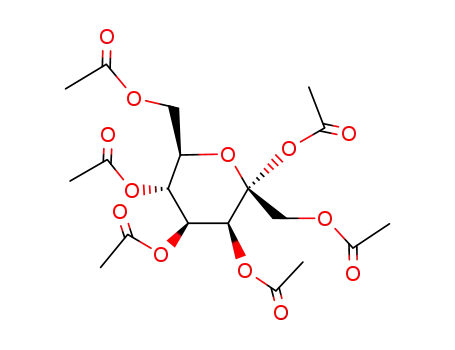 Molecular Structure of 66904-33-4 (Hexa-<i>O</i>-acetyl-α-D-<i>manno</i>-[2]heptulopyranose)