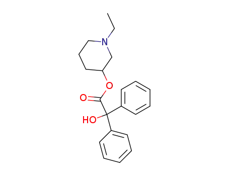 Molecular Structure of 3567-12-2 (α-Hydroxy-α-phenylbenzeneacetic acid 1-ethyl-3-piperidinyl ester)
