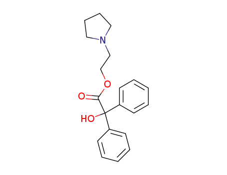 Molecular Structure of 4398-62-3 (2-(pyrrolidin-1-yl)ethyl hydroxy(diphenyl)acetate)