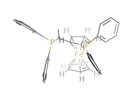Molecular Structure of 184095-69-0 ((R)-(-)-1-[(S)-2-(DIPHENYLPHOSPHINO)FERROCENYL]ETHYLDI(3,5-DIMETHYLPHENYL)PHOSPHINE)