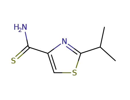 Molecular Structure of 416858-68-9 (4-Thiazolecarbothioamide, 2-(1-methylethyl)-)