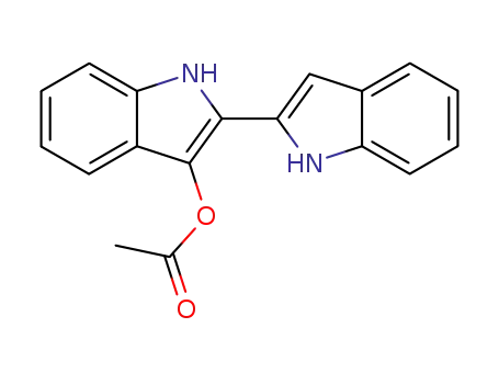 Molecular Structure of 69423-26-3 (1H,1'H-2,2'--bisindol--3--yl acetate)