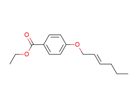 Molecular Structure of 61493-75-2 (Benzoic acid, 4-(2-hexenyloxy)-, ethyl ester, (E)-)