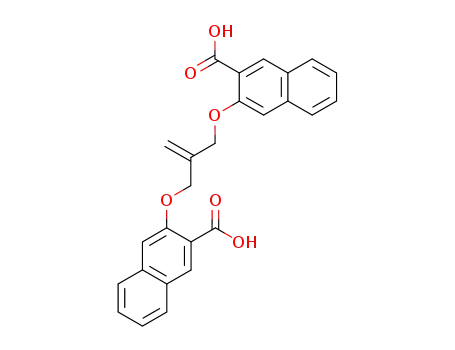 Molecular Structure of 582311-19-1 (2-Naphthalenecarboxylic acid,
3,3'-[(2-methylene-1,3-propanediyl)bis(oxy)]bis-)