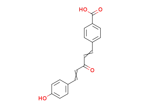 Molecular Structure of 796964-06-2 (Benzoic acid, 4-[5-(4-hydroxyphenyl)-3-oxo-1,4-pentadienyl]-)