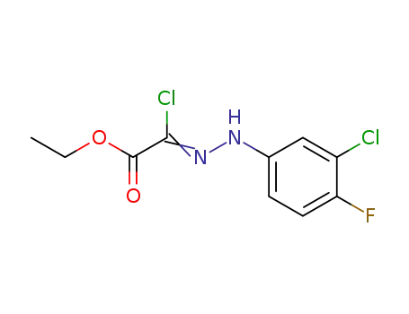Molecular Structure of 81321-37-1 (ETHYL 2-CHLORO-2-[2-(3-CHLORO-4-FLUOROPHENYL)-HYDRAZONO]ACETATE)