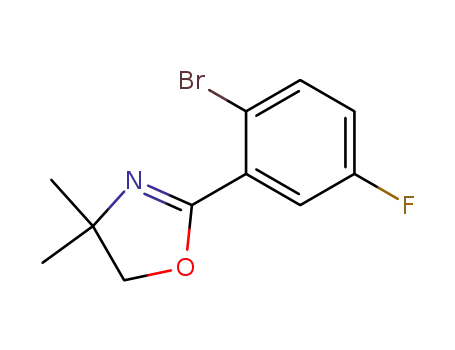 Molecular Structure of 111771-17-6 (Oxazole, 2-(2-bromo-5-fluorophenyl)-4,5-dihydro-4,4-dimethyl-)