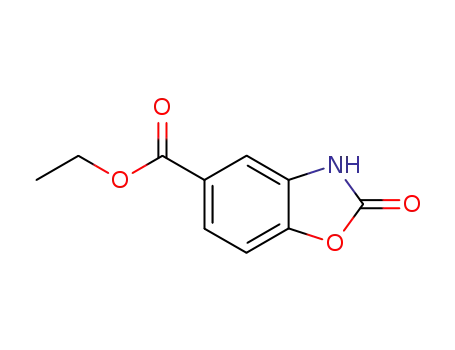Molecular Structure of 139284-98-3 (5-Benzoxazolecarboxylic acid, 2,3-dihydro-2-oxo-, ethyl ester)