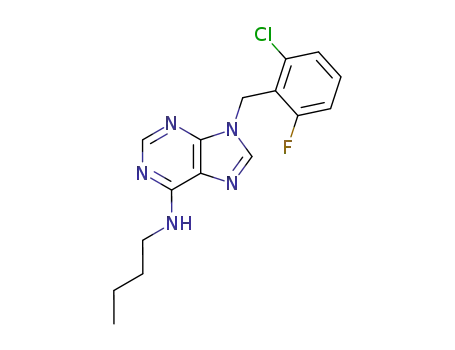Molecular Structure of 72564-81-9 (9-(2-chloro-6-fluorobenzyl)-6-butylaminopurine)
