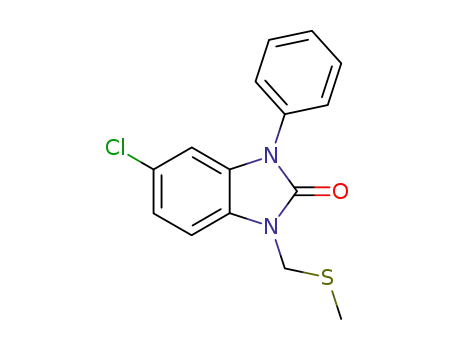 Molecular Structure of 79759-45-8 (5-chloro-1-[(methylsulfanyl)methyl]-3-phenyl-1,3-dihydro-2H-benzimidazol-2-one)
