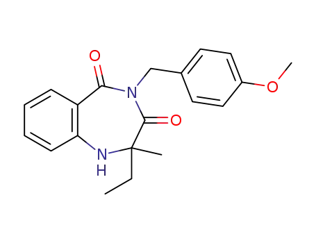 Molecular Structure of 1416791-89-3 (4-(4-methoxybenzyl)-2-ethyl-1,2-dihydro-2-methyl-4H-benzo[e][1,4]diazepine-3,5-dione)