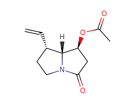 Molecular Structure of 122171-95-3 (2-ethylene-5-aza-8(S)-acetoxybicyclo<3.3.0>octan-6-one)