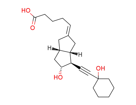 (+/-)-13,14-didehydro-15,16,17,18,19,20-hexanor-14-(1-hydroxycyclohexyl)carbacyclin