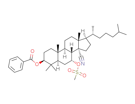3β-(Benzoyloxy)-4,4-dimethyl-7α-<(methylsulfonyl)oxy>-5α-cholestane-14α-carbonitrile